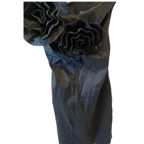 MISO Black Taffeta One Shoulder Fitted Dress 10 - Picture 6 of 8